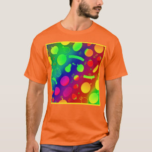 Colorful Vibrant Neon Fruits Pattern Art T-Shirt