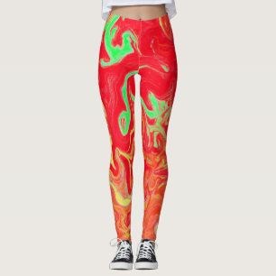 Colorful Vibrant Watercolor Pattern Leggings