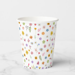 Colorful & Vibrant Wildflowers Paper Cups