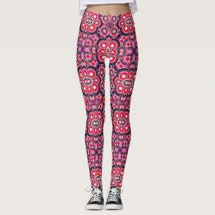 Colorful Vintage Art Design Leggings