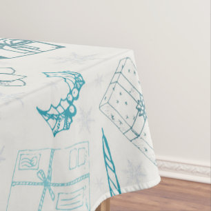 Colorful vintage christmas pattern tablecloth