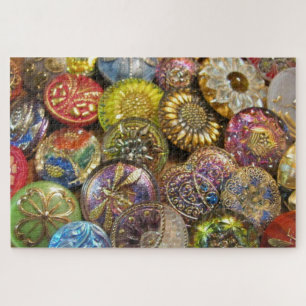 Colorful Vintage Czech Glass Sewing Buttons Jigsaw Puzzle