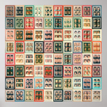 Colorful Vintage European Polacolor Portraits Grid