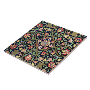 Colorful Vintage Floral Indian Mandala Pattern  Tile