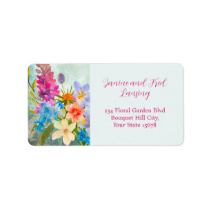  Colorful Vintage Floral Return Address Label