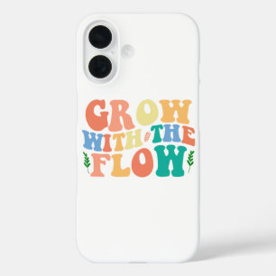 Colorful Vintage Inspirational Quote "Grow" iPhone 16 Case