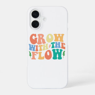 Colorful Vintage Inspirational Quote "Grow" iPhone 16 Case