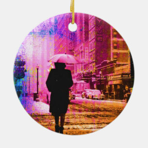 Colorful Vintage Kansas City Ceramic Tree Decoration