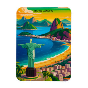 Colorful Vintage Rio de Janeiro Cristo Redentor Magnet
