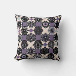 Colorful vintage seamless pattern with floral and cushion