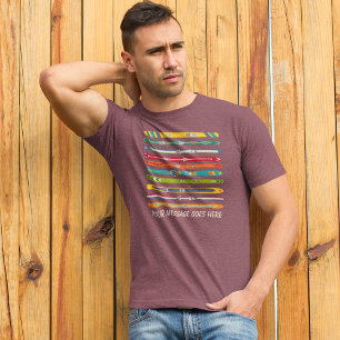 Colorful Vintage Skis Custom Message Graphic Tri-Blend Shirt