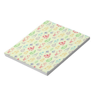 Colorful vintage style christmas toys hand drawn notepad