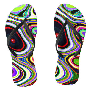 Colorful Vivid Abstraction Pattern Flip Flops