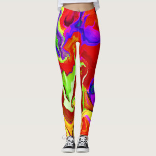 Colorful Vivid Abstractions Pattern Leggings
