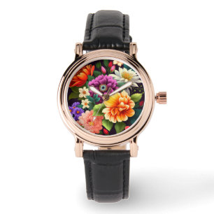 Colorful vivid flowers watch