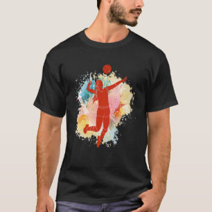 Colorful Volleyball For Teen Girls Volley Ball Pla T-Shirt