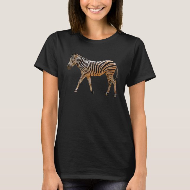 Colorful Walking Zebra Graphic T-Shirt (Front)