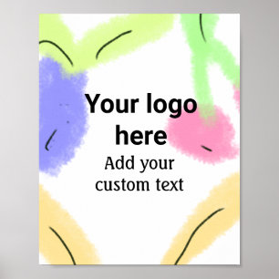 Colorful watercolor abstract add name text poster