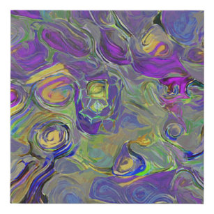 Colorful Watercolor Abstract Artsy Pattern Faux Canvas Print