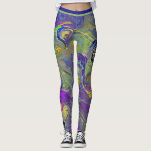 Colorful Watercolor Abstract Artsy Pattern Leggings