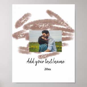 Colorful watercolor add your name image text poster