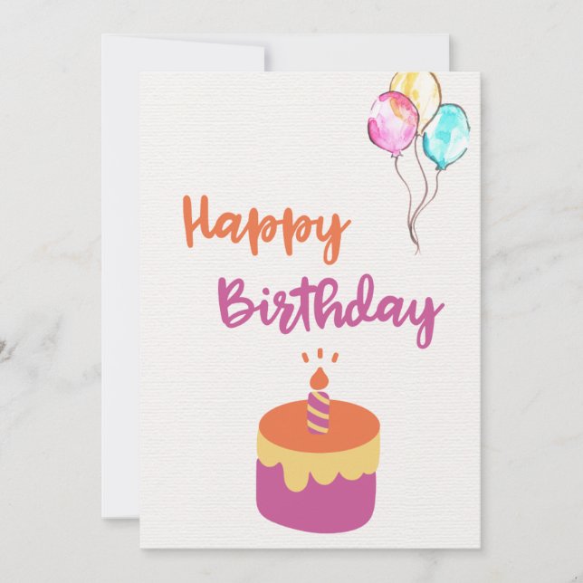 Colorful Watercolor Balloons Happy Birthday Card" Invitation (Front)