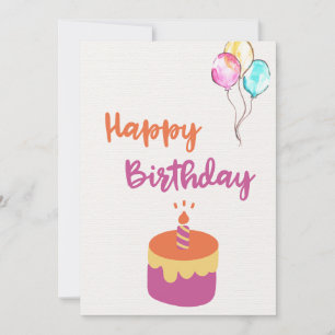 Colorful Watercolor Balloons Happy Birthday Card" Invitation