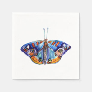 Colorful watercolor butterfly napkin