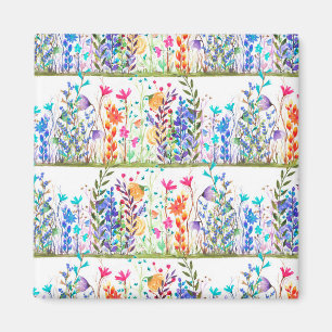 Colorful Watercolor Garden Layers Magnet