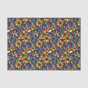 Colorful Watercolor Mosaic Stained Glass Decoupage Tissue Paper