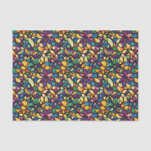 Colorful Watercolor Mosaic Stained Glass Decoupage