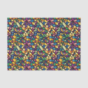 Colorful Watercolor Mosaic Stained Glass Decoupage Tissue Paper