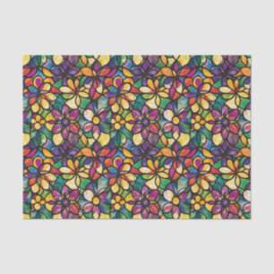 Colorful Watercolor Mosaic Stained Glass Decoupage Tissue Paper