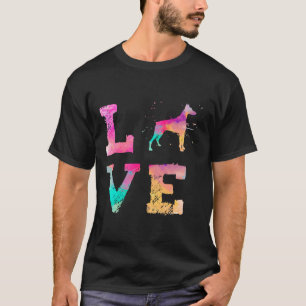 Colorful Watercolor Paint Doberman Pinscher Dog T-Shirt