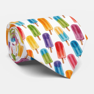 Colorful Watercolor Popsicle Pattern Tie