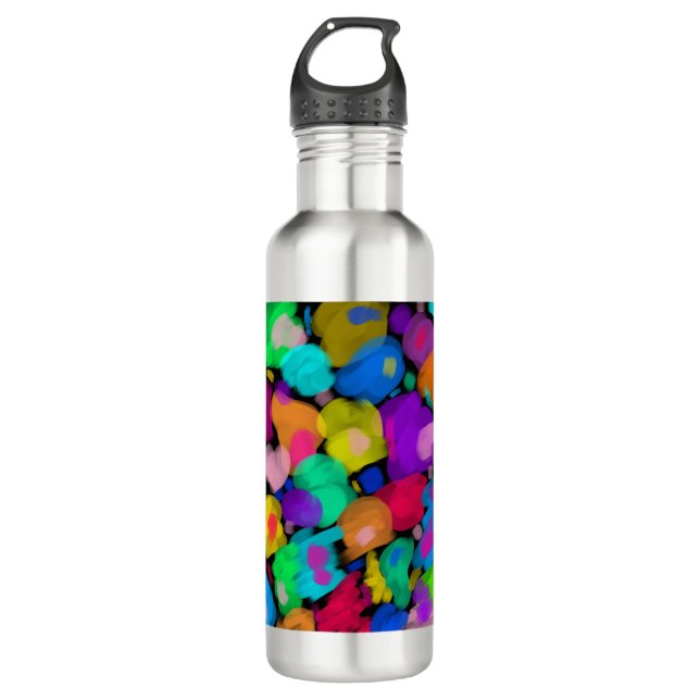 Colorful watercolor print 710 ml water bottle (Front)