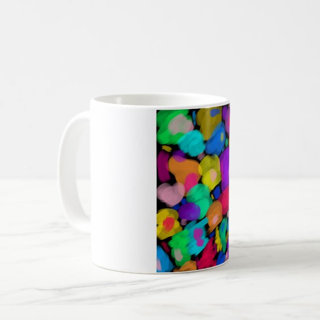 Colorful watercolor print coffee mug (Front Left)