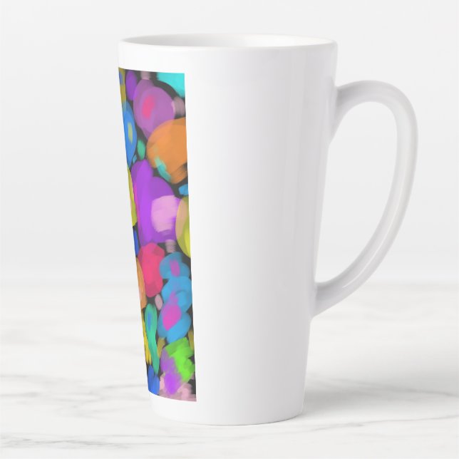 Colorful watercolor print latte mug (Right)