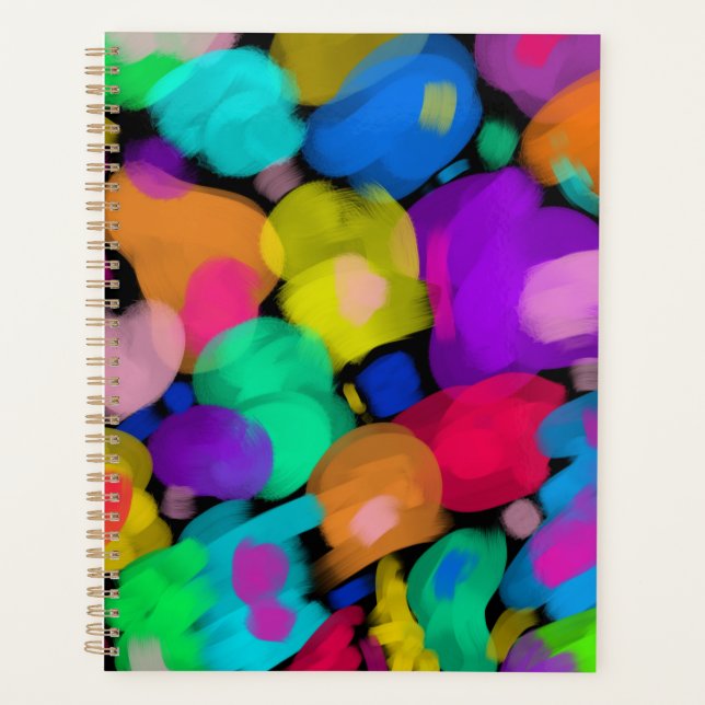 Colorful watercolor print planner (Front)