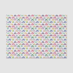 Colorful Watercolor Rainbows hearts & star pattern Tissue Paper