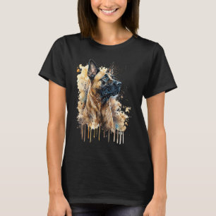 Colorful watercolor splash Belgian Malinois T-Shirt