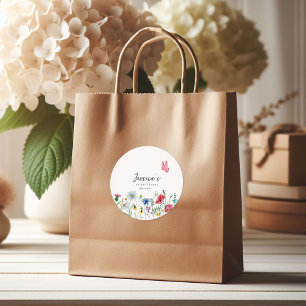 Colorful Watercolor Wildflowers Bridal Shower  Classic Round Sticker