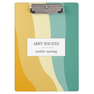 Colorful wave lines personalized clipboard