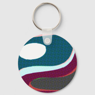 Colorful Wavy Abstract 612 Key Ring