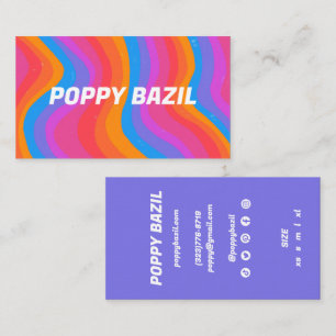 Colorful Wavy Stripes Rainbow CUSTOM Hang Tag