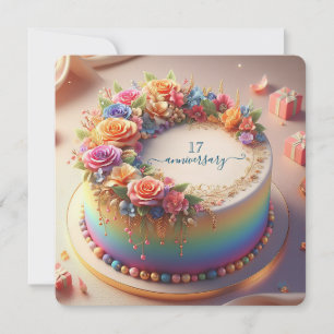 COLORFUL WEDDING ANNIVERSARY CAKE 
