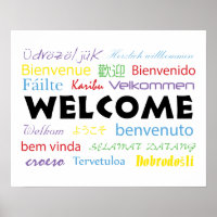 Colorful Welcome Many Languages Modern White