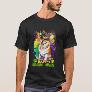 Colorful Welsh Corgi Dog Mom Dad Mardi Gras Yall B T-Shirt