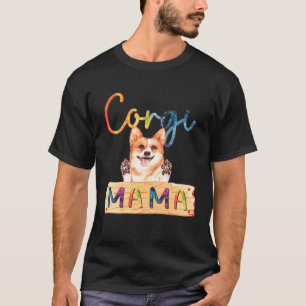 Colorful Welsh Corgi Mama Dog Mom T-Shirt