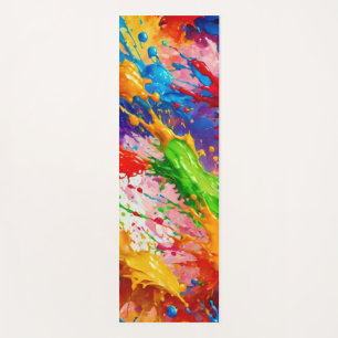 Colorful Wet Paint Splash Design Yoga Mat
